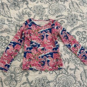 SweetHoney Pink and Blue Floral swim Top